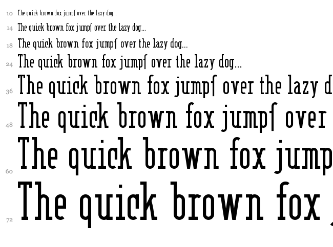 Berlin Email Serif font waterfall